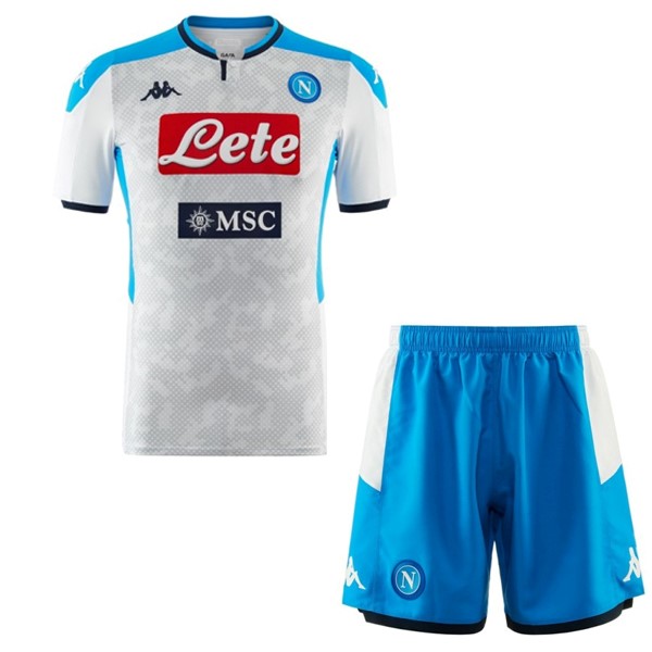 Pantalones Napoli 3ª Kit Niño 2019 2020 Blanco Azul